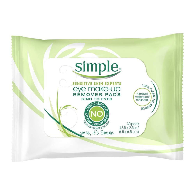 [Australia] - Simple Eye Make-Up Remover Pad, 30 Count (Pack of 3) 