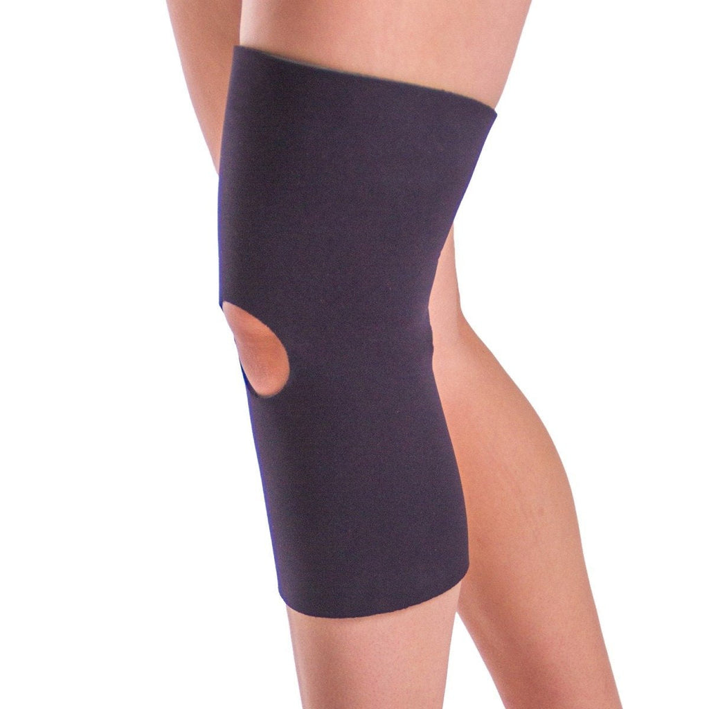 [Australia] - BraceAbility Open Patella/Open Back Neoprene Knee Sleeve | Water-Resistant Athletic Compression Knee Brace for Swimming, Wakeboarding, Scuba Diving, Surfing, Waterskiing and Other Sports (Medium) Medium (Pack of 1) 