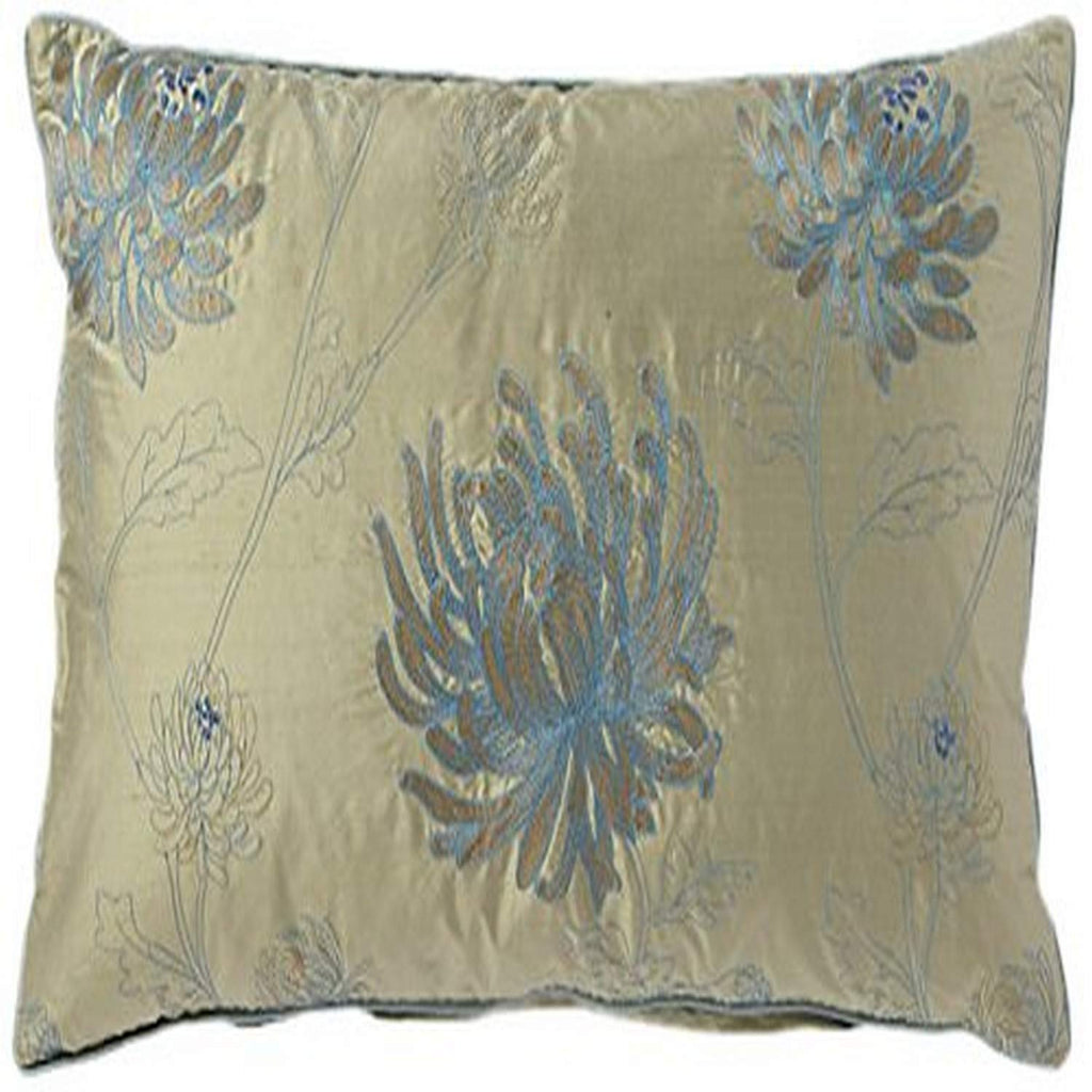 [Australia] - Corona Decor Fine Embroidered Floral Design Silk Accent Pillow 