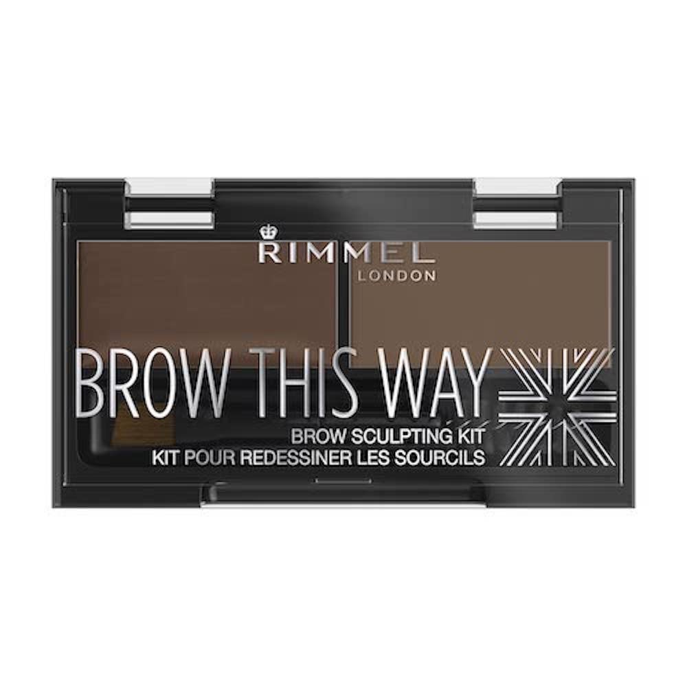 [Australia] - Rimmel Brow This Way Sculpting Kit, Medium Brown, Powder 0.04 Ounce, Wax 0.03 Ounce 1 Count (Pack of 1) 