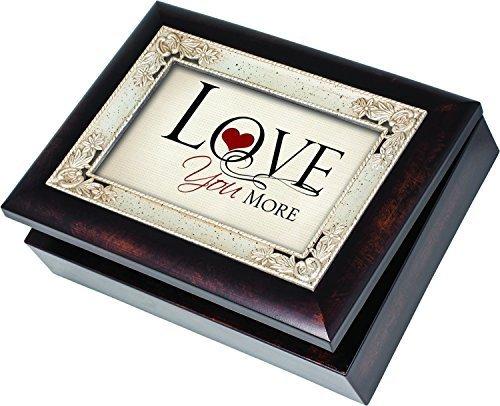 [Australia] - Cottage Garden Love You More Italian Style Burlwood Finish with Decorative Inlay Jewelry Music Box - Plays Song All You Need is Love 