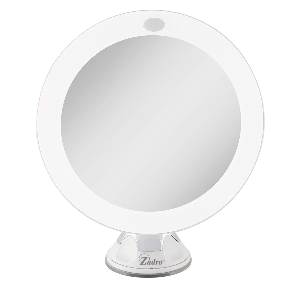 [Australia] - Zadro LED Lighted 10X Magnification Z'Swivel Power Suction Cup Vanity Wall Mount Beauty Makeup Mirror, White 