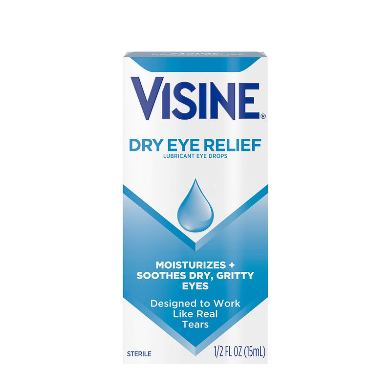 [Australia] - Visine Dry Eye Relief Lubricant Eye Drops with Polyethylene Glycol 400 to Moisturize and Soothe Irritated, Gritty and Dry Eyes, Designed to Work Like Real Tears, 0.5 fl. oz 0.5 Fl Oz (Pack of 1) 