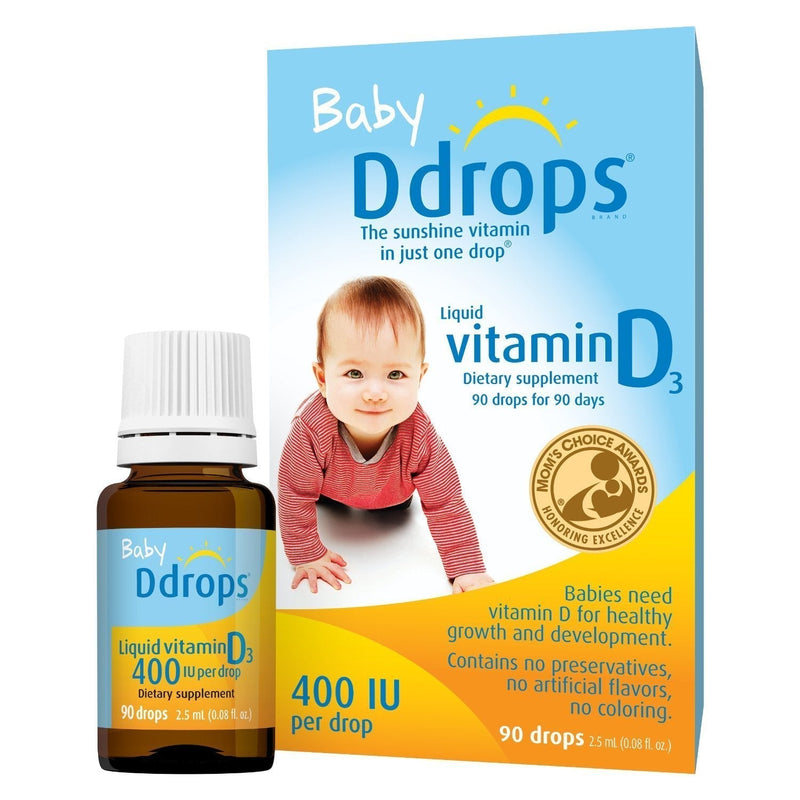 [Australia] - Ddrops 1072834 400 IU Liquid Vitamin D3 Drops for Babies, 2.5 ml, 2 Count 