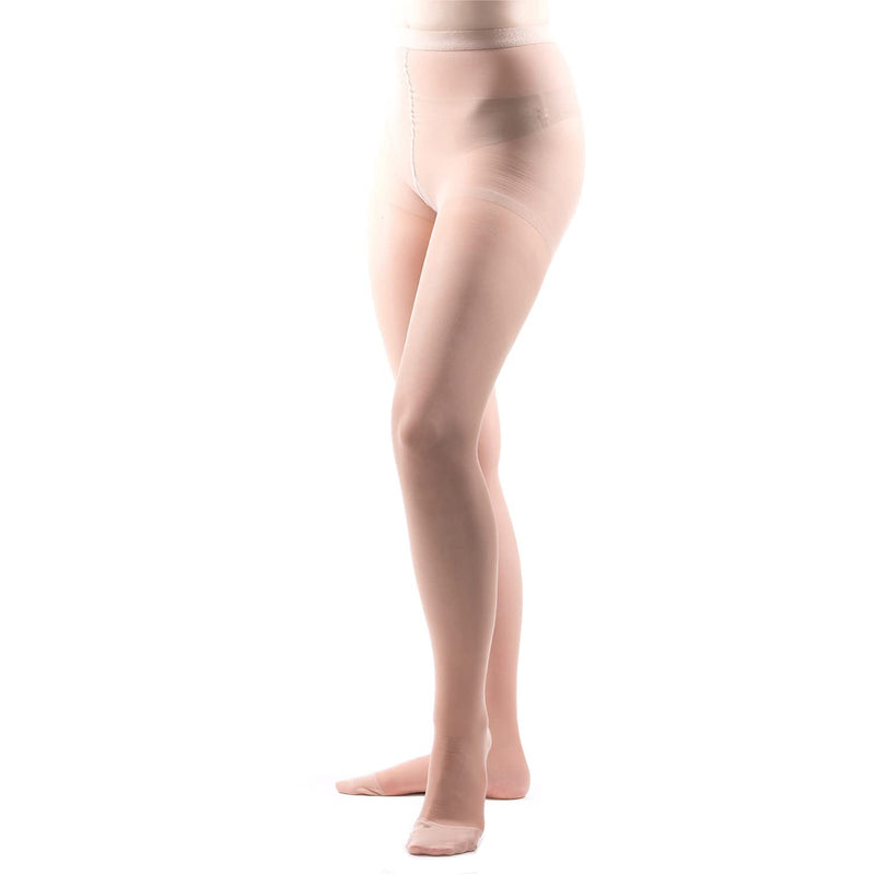 [Australia] - Allegro 15-20 mmHg Essential 15 Sheer Support Compression Pantyhose - Women's Compression Hose with Closed Toe for Support Queen Nude 