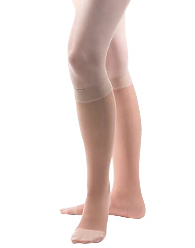 [Australia] - Allegro 20-30 mmHg Essential 18 Sheer Support Closed Toe Compression Sock - Comfortable, Knee High Support Stockings Nude Medium 