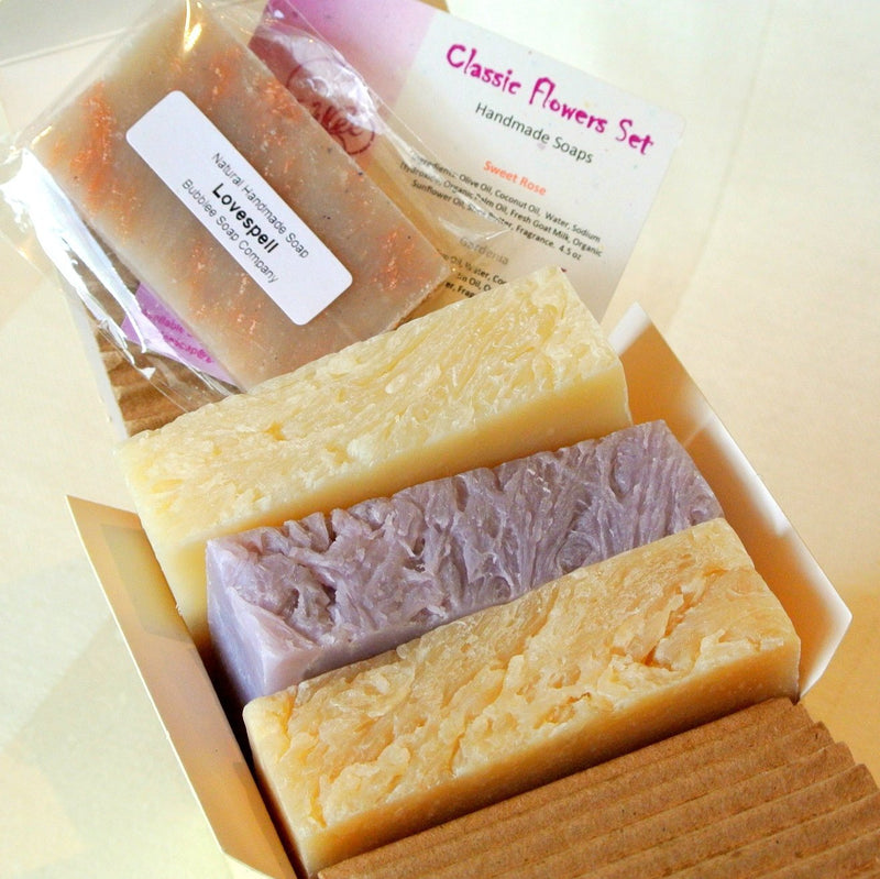 [Australia] - Natural Handmade Soap Gift Set - Rose, Lilac, Gardenia - with Natural/Organic Ingredients 
