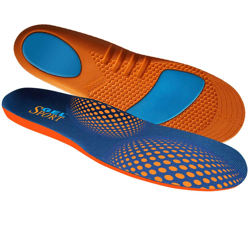 [Australia] - JobSite Gel Sport Insoles - Gel Heel & Metatarsal Shock Pad - US Men 8-13 (Trim to Fit) Mens 8-13 
