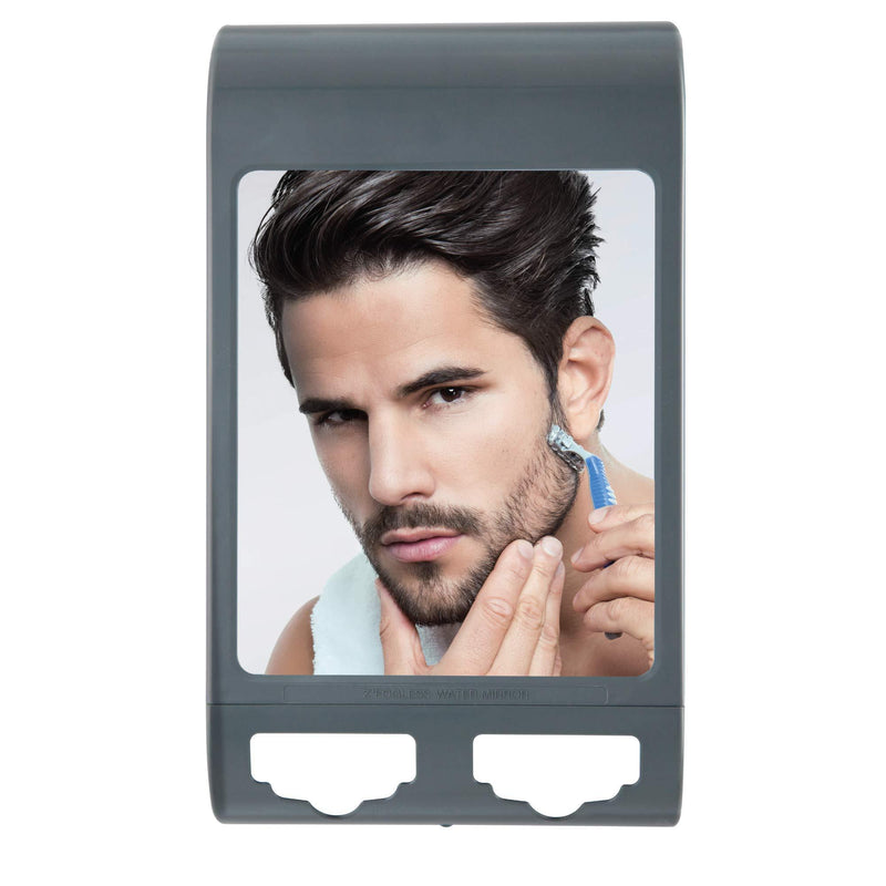 [Australia] - Zadro Z'Fogless Water Travel Portable Fogless Shaving Grooming Mirror for Beard and Men's Facial Hair, Midnight Gray 