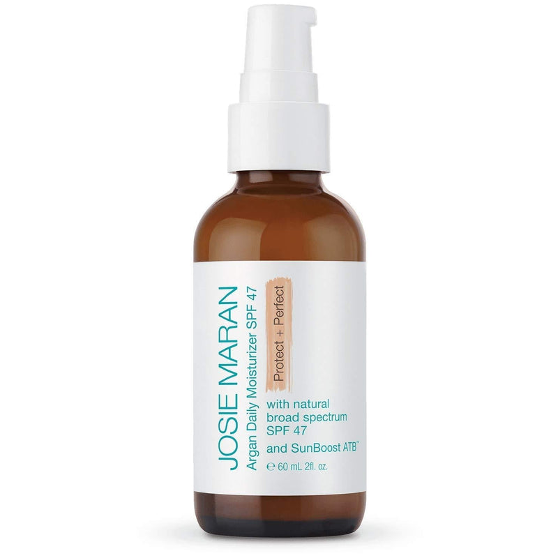 [Australia] - Josie Maran Argan Daily Moisturizer SPF 47 Protect and Perfect - Lightweight, Non-Greasy, and Chemical-Free Sunscreen Protects from Sun Damage (60ml/2.0oz) 