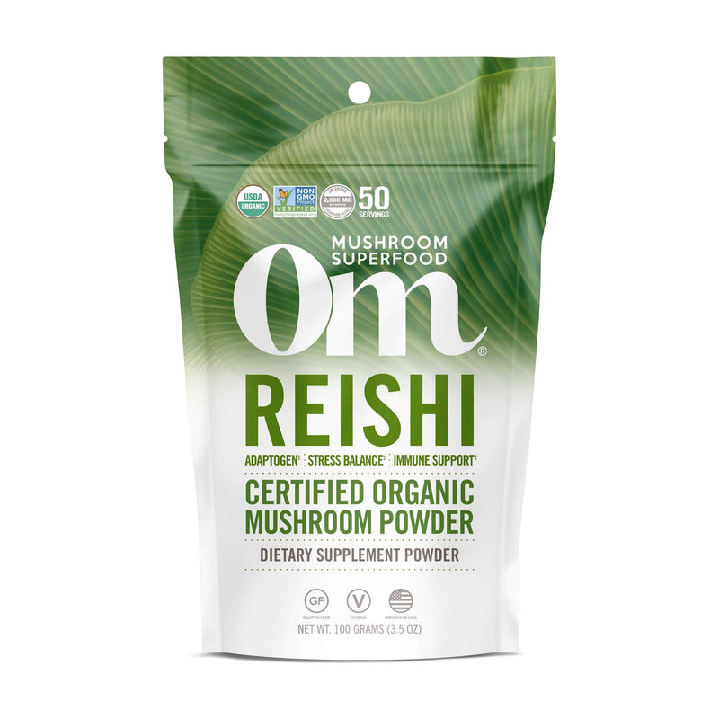 [Australia] - Om Mushroom Superfood Reishi Organic Mushroom Powder, 3.5 Ounce, 50 Servings , Adaptogen, Stress & Immune Support, Superfood Mushroom Supplement Reishi Powder 3.5 Ounce (Pack of 1) 