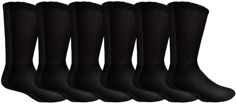 [Australia] - Yacht & Smith Men and Women Value Pack of Ring Spun Cotton Crew Diabetic, Nephropathy Socks Black 