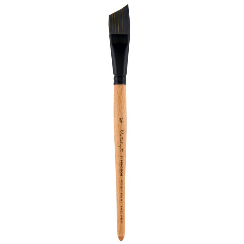 [Australia] - Princeton Catalyst Polytip, Brushes for Acrylic and Oil, Series 6450 Short Handle, Angle Shader, Size 3/4 Inch 