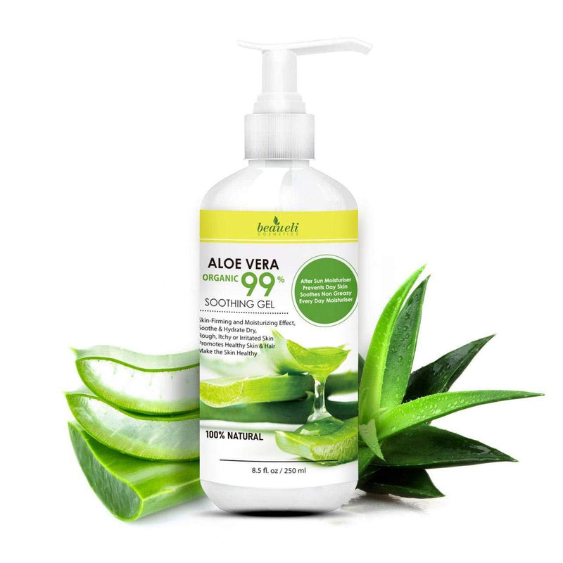 [Australia] - Beaueli Aloe Vera gel, Aloe Hand gel, After Sun, Dry Skin, Psoriasis, Acne Sensitive Skin, Natural Pure Aloe Cream, Daily Moisturizer Aloe Soothing Gel For Face, Body and Hair 