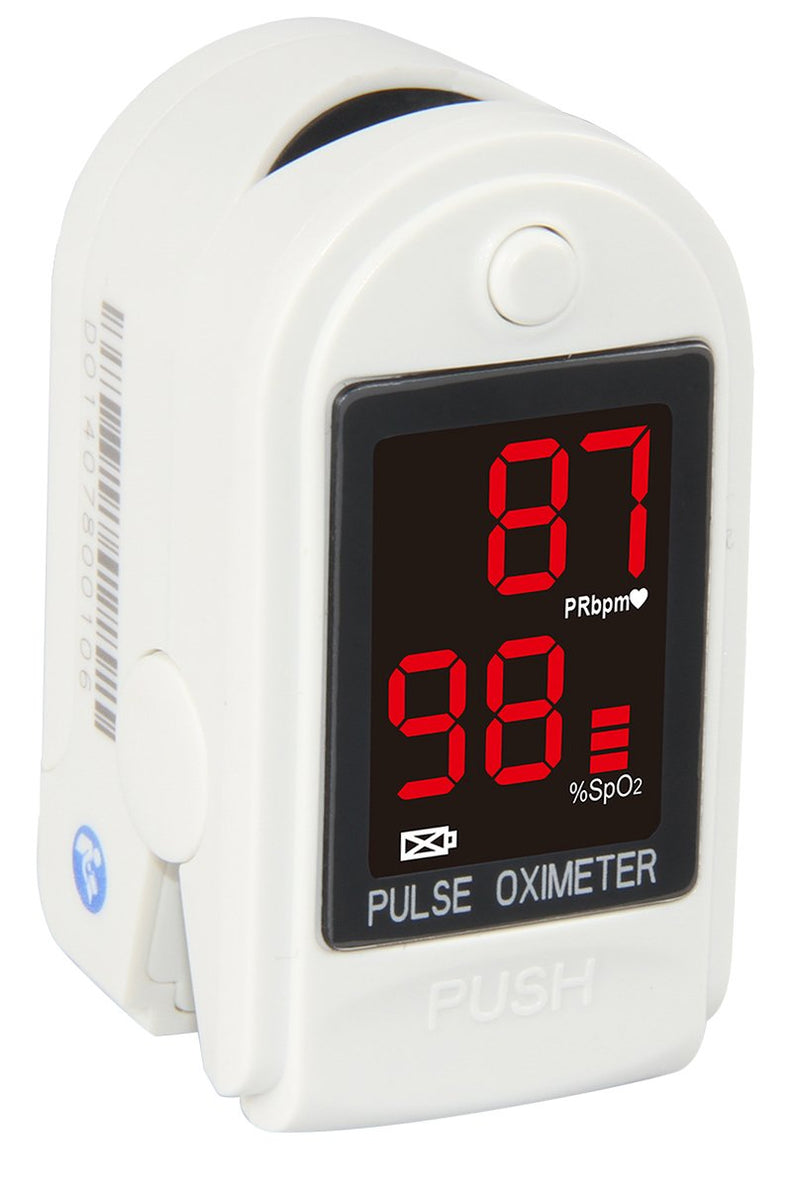 [Australia] - Concord Basics White Fingertip Pulse Oximeter Blood Oxygen Saturation Monitor with Carrying Case, Batteries, Silicone Cover and Lanyard 