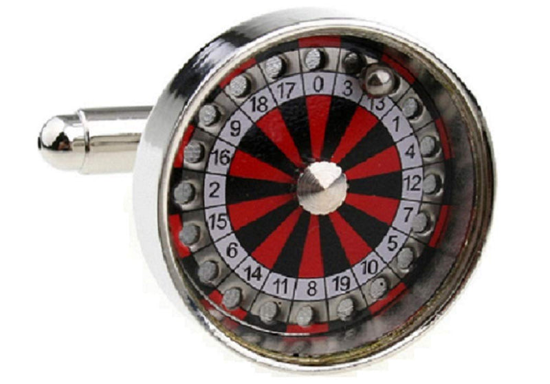 [Australia] - MRCUFF Presentation Gift Box Roulette Wheel Vegas Gambling Pair Cufflinks & Polishing Cloth 