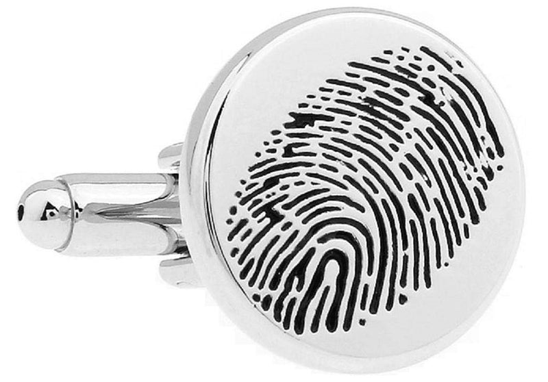 [Australia] - MRCUFF CSI Fingerprint Police FBI Pair Cufflinks in a Presentation Gift Box & Polishing Cloth 