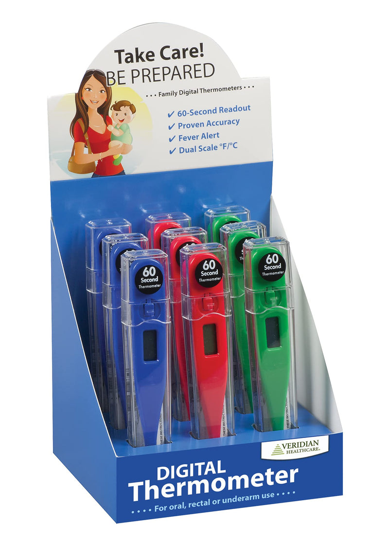 [Australia] - Veridian Healthcare 08-302VC 9-Piece Digital Thermometer Display 