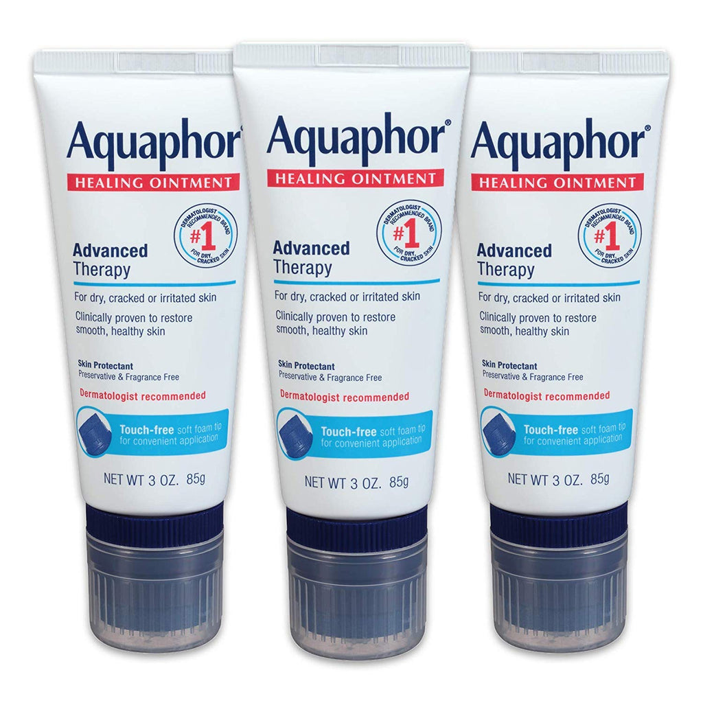 [Australia] - Aquaphor Healing Ointment Advanced Therapy Skin Protectant with Touch-Free Applicator, 3 Oz Tube, Pack of 3 