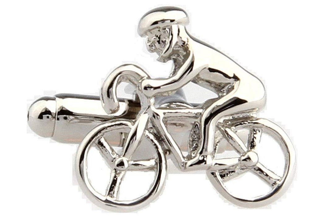 [Australia] - MRCUFF Presentation Gift Box Bicycle Bike Rider Cycling Cyclists Pair Cufflinks & Polishing Cloth 