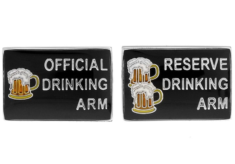[Australia] - MRCUFF Official Drinking Arm Drink Bar Pair Cufflinks in a Presentation Gift Box & Polishing Cloth 