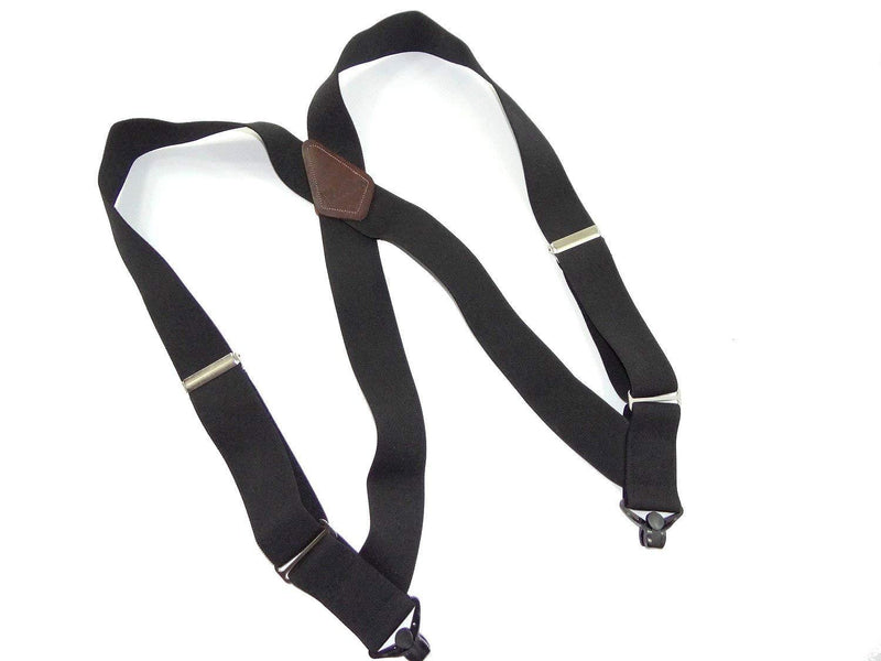 [Australia] - Hold-Up Black Hip-clip Style Suspenders 1 1/2" Wide with Patented Gripper Clasps 