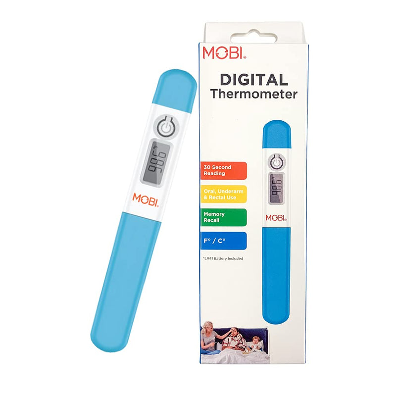 [Australia] - MOBI - Digital Health Thermometer - Oral, Underarm, and Rectal Thermometer for Adults and Children - Thermometer for Fever - Rectum and Armpit Reading for Baby, Children and Adults - 1 Pack 1-Pack 