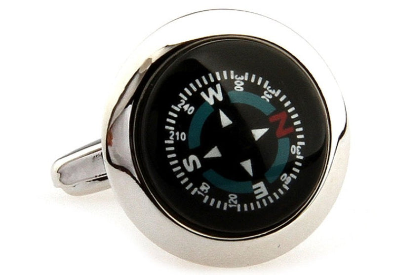 [Australia] - MRCUFF Presentation Gift Box Compass Really Works Ship Boat Pair Cufflinks & Polishing Cloth … 
