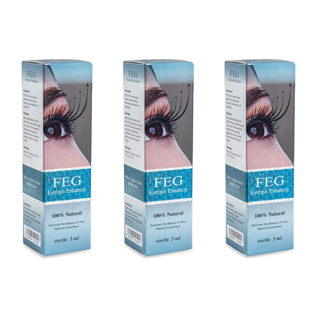 [Australia] - FEG Eyelash Rapid Eye Lash Growth Serum | For Lash and Brow | Fast Effective Growth Creates Longer & Darker Eyelashes | Best Natural Eyelash Serum to Grow Lashes in the Market | 3 Pack 