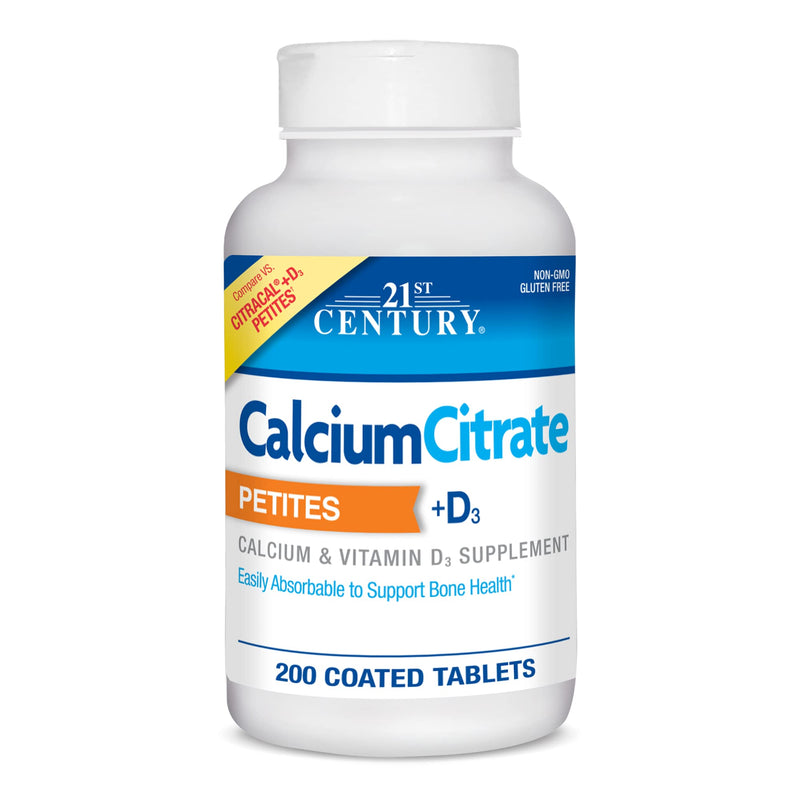 [Australia] - 21st Century Calcium Citrate + D3 Petites Coated Tablets 200 ea 