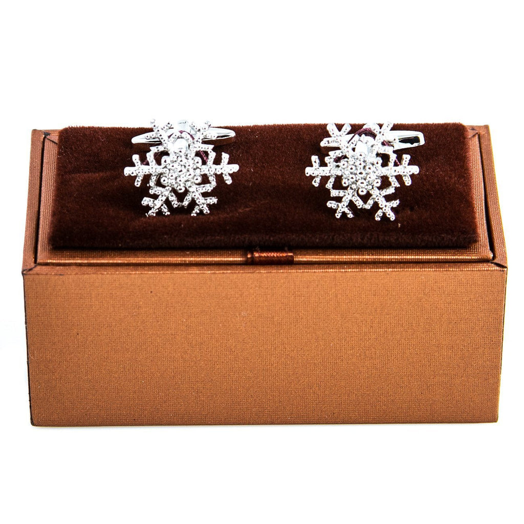 [Australia] - MRCUFF Presentation Gift Box Snowflake Winter Christmas Pair Cufflinks & Polishing Cloth 