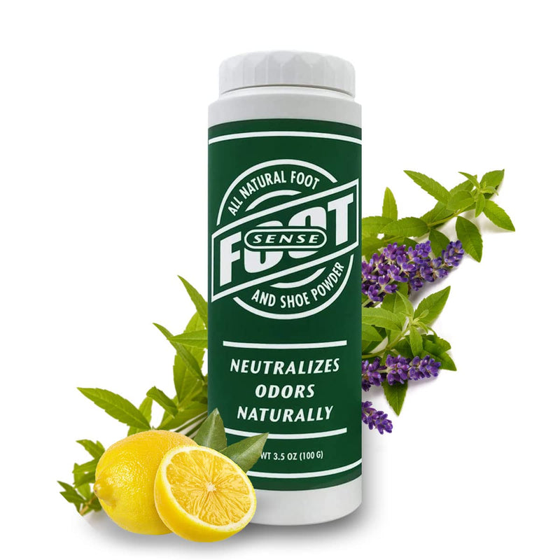 [Australia] - Natural Foot and Shoe Odor Eliminator – Talc-Free Shoe Deodorizer and Body Powder Neutralizes Smelly Odors – Long-Lasting, Fast-Acting Foot Powder for Kids and Adults – USA-Made by Foot Sense, 3.5 Oz. 