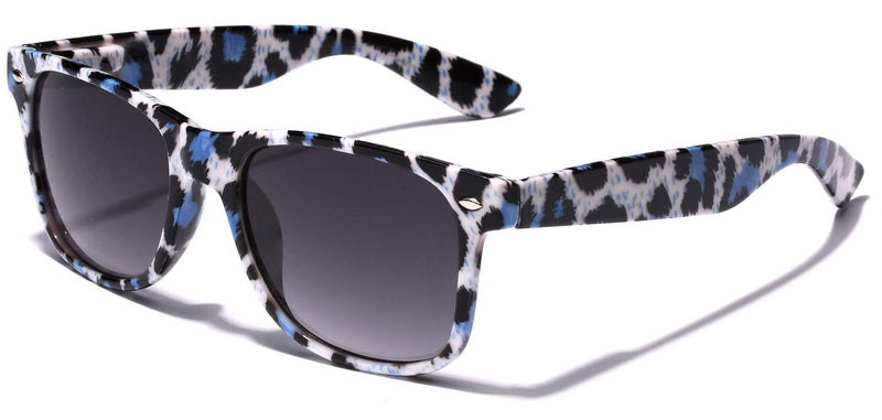 [Australia] - Children Colorful Animal Print Sunglasses Age 6-14 White - Blue | Leopard Print 