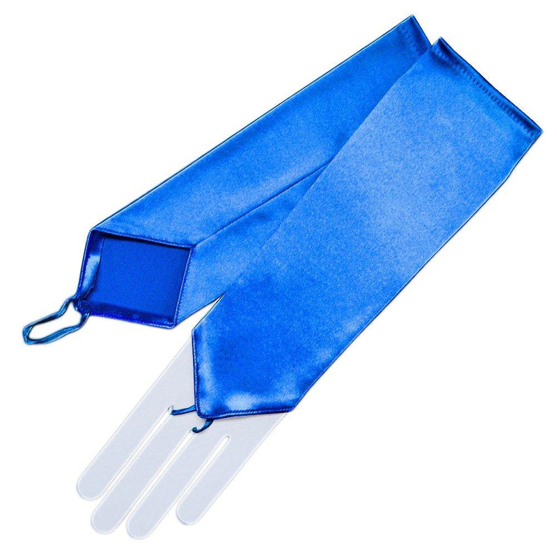 [Australia] - ZAZA BRIDAL Stretch Satin Fingerless Gloves Below-The-Elbow Length 8BL Royal Blue 