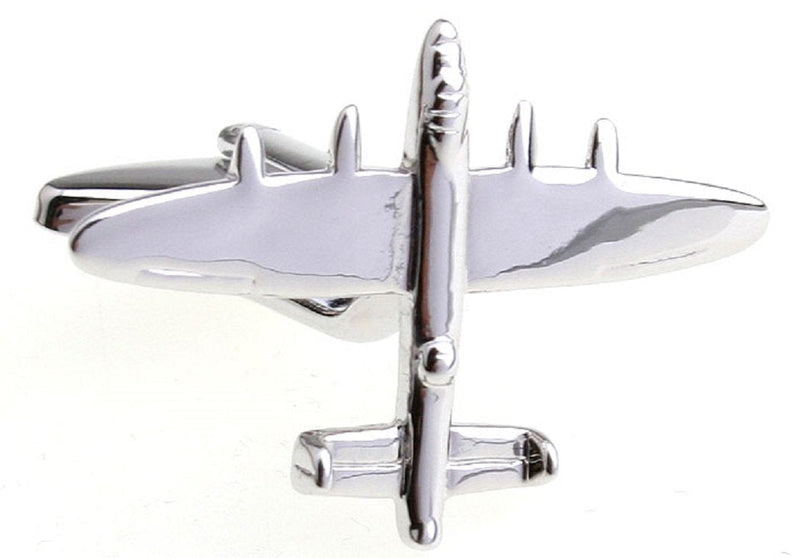 [Australia] - MRCUFF Airplane Plane Bomber Jet Pilot Pair Cufflinks in a Presentation Gift Box & Polishing Cloth 
