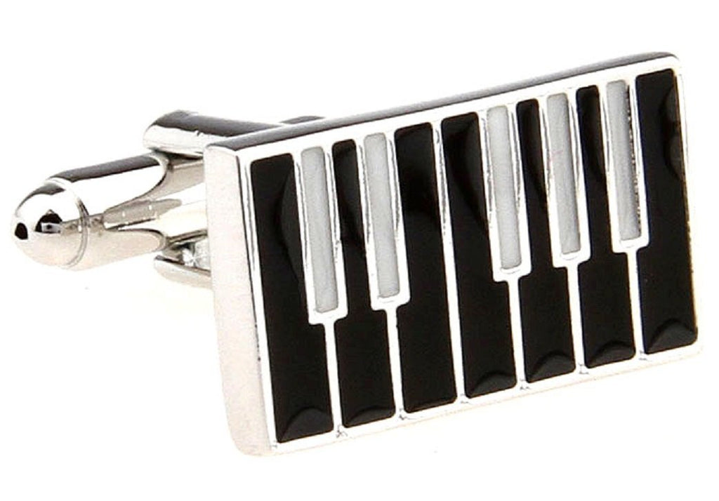[Australia] - MRCUFF Piano Keys Inverted Black White Pair Cufflinks in a Presentation Gift Box & Polishing Cloth 