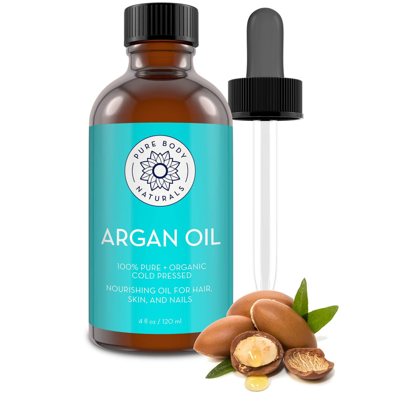 [Australia] - Pure Body Naturals Organic Argan Oil for Skin, Face, Hair & Nails, 4 fluid ounces 