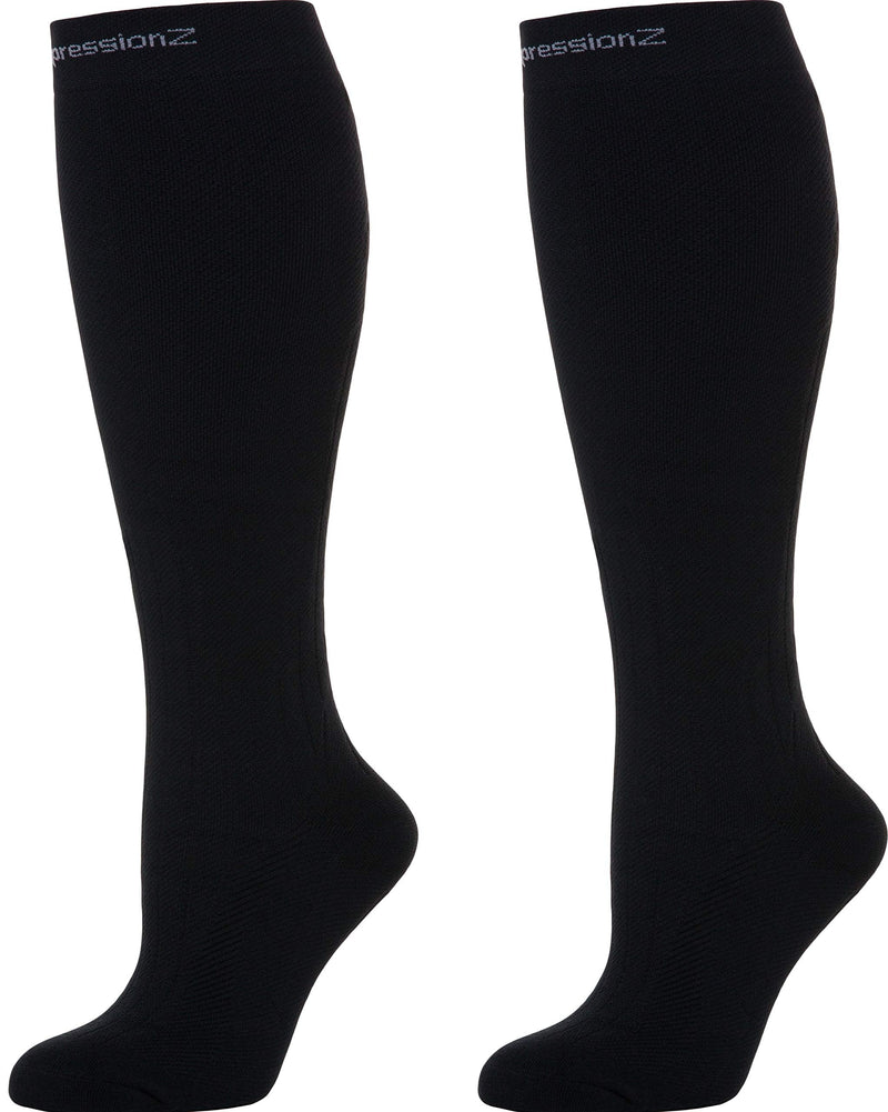 [Australia] - CompressionZ Compression Socks 20-30 mmHG for Men & Women - Nurses, Runners Black Medium 