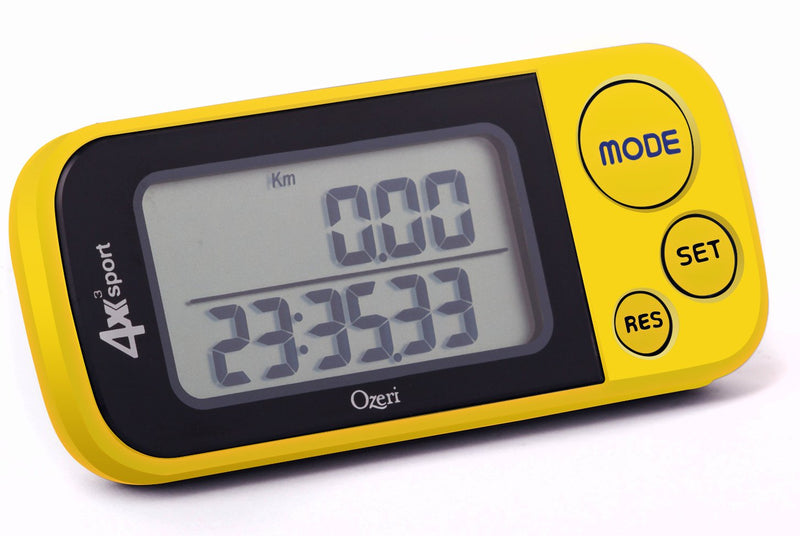 [Australia] - Ozeri 4x3sport Tri-Mode Activity Tracker (Walk, Run, & Stair Climb), with Multi-Axis Detection & 30 Day Memory Yellow 
