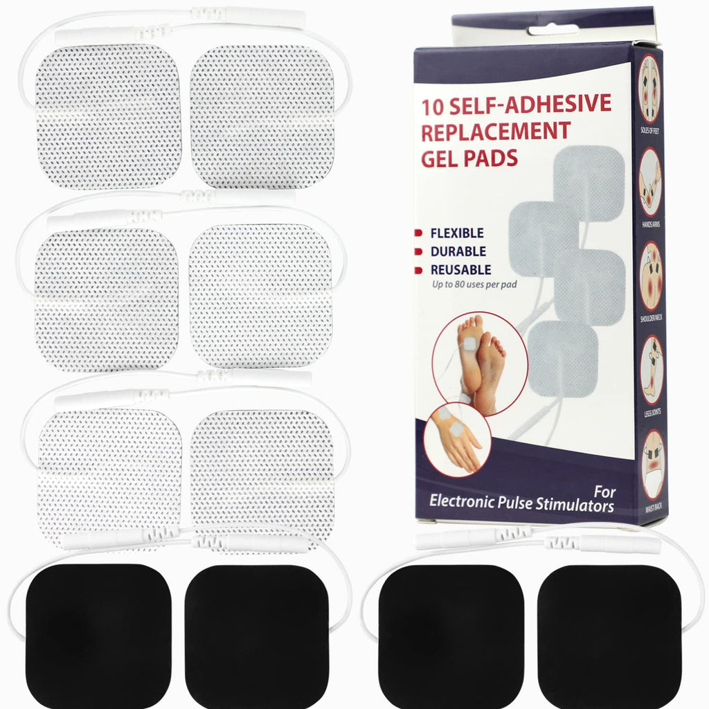 [Australia] - ChoiceMMed Universal TENS Unit Gel Replacement Electrode Pads for Electronic Pulse Stimulators with Advanced Latex-Free Technology for Electrotherapy (10 Units) 