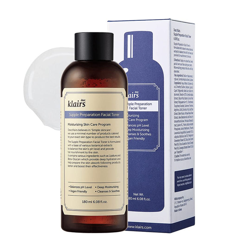 [Australia] - [KLAIRS] Supple Preparation Facial Toner, with Hyaluronic Acid, moisturizer, without paraben and alcohol, 180ml, 6.08oz 