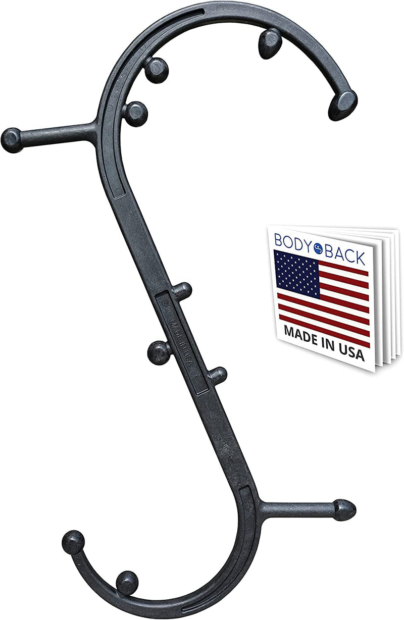 [Australia] - Body Back Buddy Classic - Trigger Point Massage Tool, Neck and Back Massager Handheld, Manual Self Massager, Massage Cane, Muscle Knot Remover with Instructions (Black Marbled) Black Marbled Single 