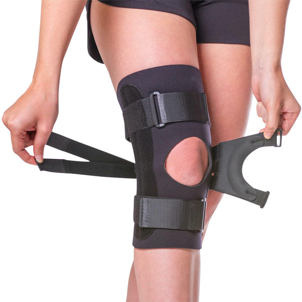 [Australia] - BraceAbility J Patella Knee Brace - Lateral Patellar Stabilizer with Medial and J-Lat Support Straps for Dislocation, Subluxation, Patellofemoral Pain, Left or Right Kneecap Tracking (Large) Large (Pack of 1) 