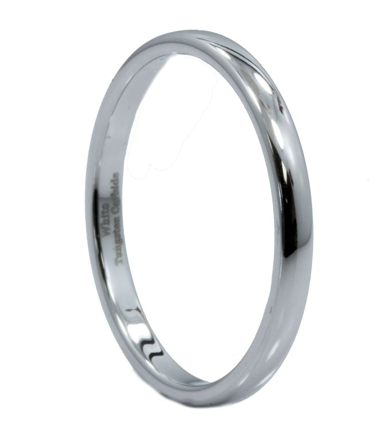 [Australia] - MJ Metals Jewelry 2mm to 10mm White Tungsten Carbide Mirror Polished Classic Wedding Ring 3 