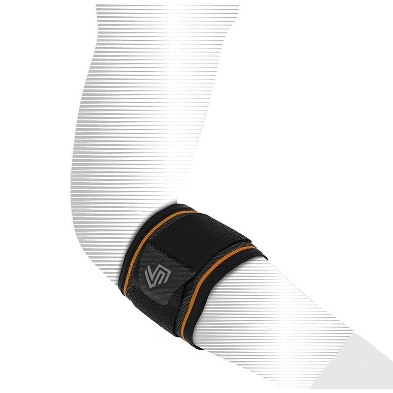 [Australia] - Shock Doctor Compression Knit Tennis/Golf Elbow Sleeve with Gel Support and Strap Adult-Medium Black/Grey 