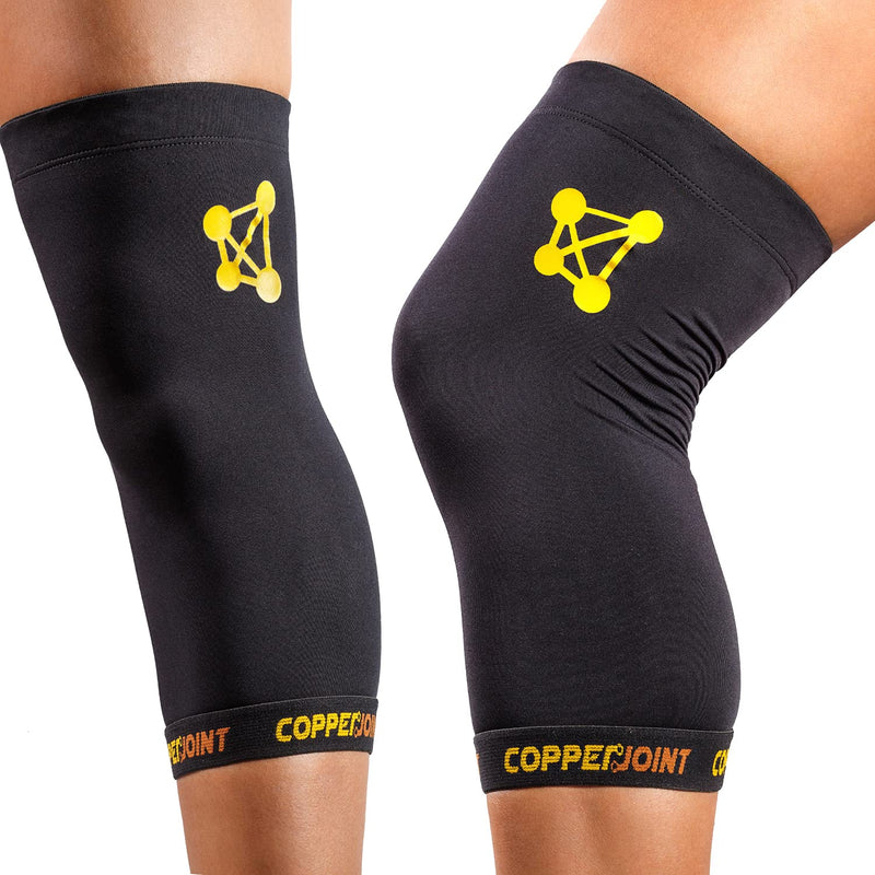 [Australia] - Knee Compression Sleeve by CopperJoint - Knee Support for Women & Men - Breathable Copper Infused Nylon - Non-Slip Design - For Pain Relief, Recovery, Swelling & Circulation – Single Sleeve Only Medium 