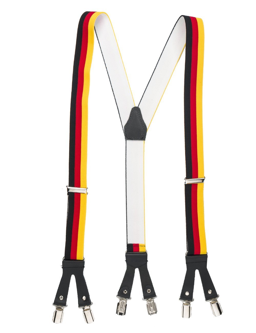 [Australia] - Shenky German Sexy Leather Braces 6 Clips Suspenders 6 Button Holes Carnival Oktoberfest Germany 