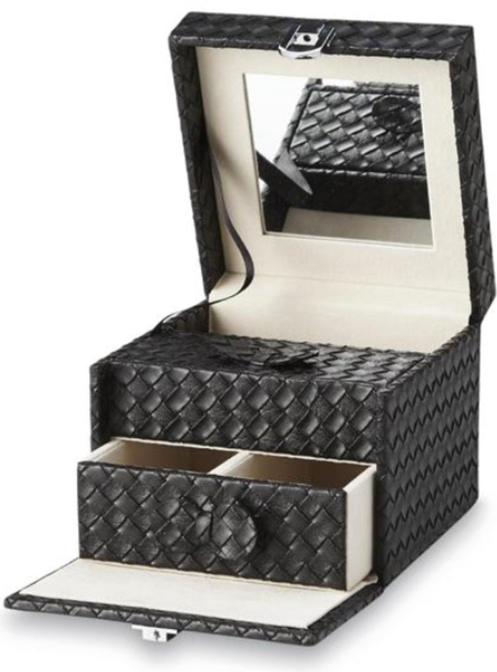 [Australia] - Jaclyn Smith Simulated Leather Travel Jewelry Box 5-1/2 square 