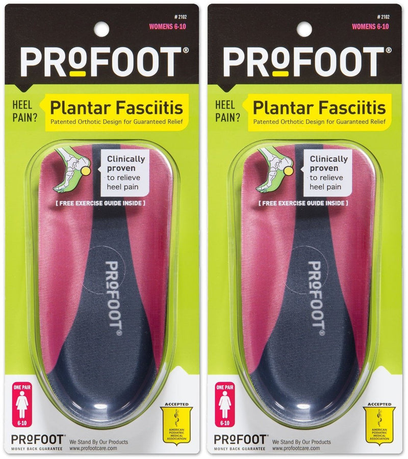 [Australia] - PROFOOT Plantar Fasciitis Orthotics, Women's 6-10, 2 Pairs 