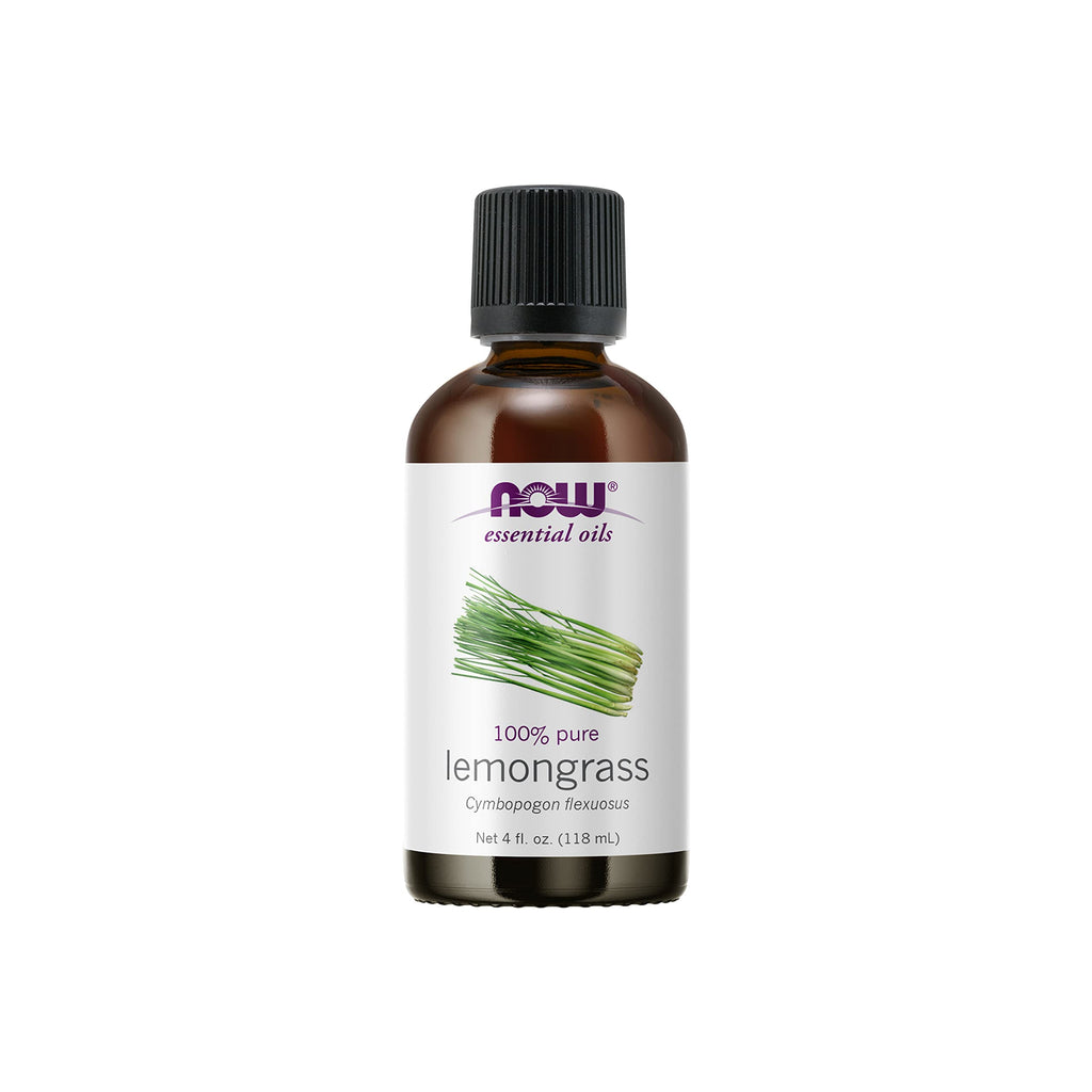 [Australia] - NOW Essential Oils, Lemongrass Oil, Uplifting Aromatherapy Scent, Steam Distilled, 100% Pure, Vegan, Child Resistant Cap, 4-Ounce 4 Fl Oz (Pack of 1) 